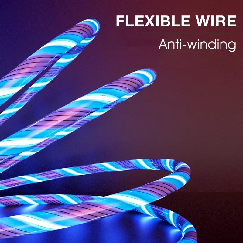 1m & 2m Glowing LED USB Charging Cable – 2.4A Data Cord for iPhone 14, 13, 12, 11 Pro Max, XS & XR