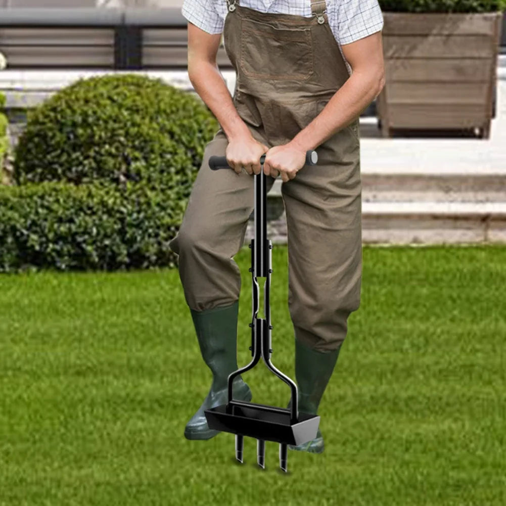 Manual Lawn Aerator Corer Tool - Plug Aerator with Cleaning Tool for Grass, Garden & Yard Care