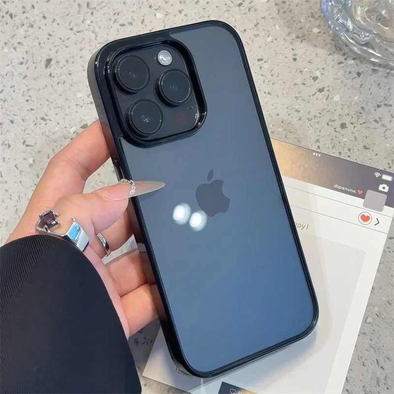 Luxury Clear Acrylic Phone Case for iPhone 11–17 Pro Max - Transparent Candy Bumper Protection Cover