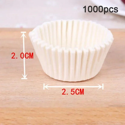 1000-Piece Mini Chocolate Paper Liners - Solid Color Cupcake, Muffin & Baking Cups