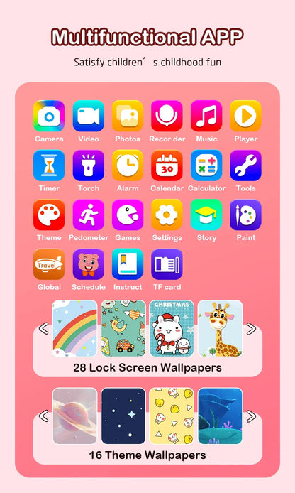Children's Educational Phone Toy – Musical Unicorn Baby Mobile with Selfie Camera, 512MB TF Card, Birthday Gift for Babies
