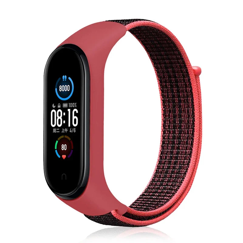 Nylon Loop Strap for Xiaomi Mi Band - Adjustable Sport Wristband Bracelet for Mi Band 3 4 5 6 7 8