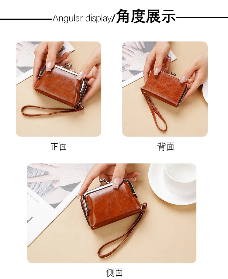 Lonny 4-Inch Zip-Up Card Holder – Women’s Buckle Coin Purse Clutch, Cross-Border Supply