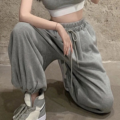 Oversized Women's Sweatpants - High Waist, Casual Baggy Joggers, Fashionable Streetwear Harajuku Trousers