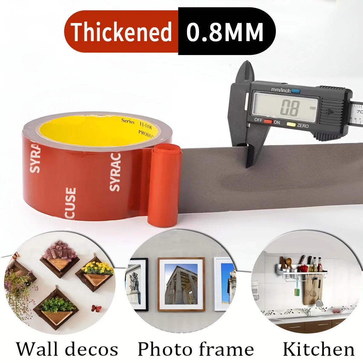 Extra Strong Double-Sided Acrylic Foam Tape – Waterproof, High-Temp Mounting Pad for Car & Home Use
