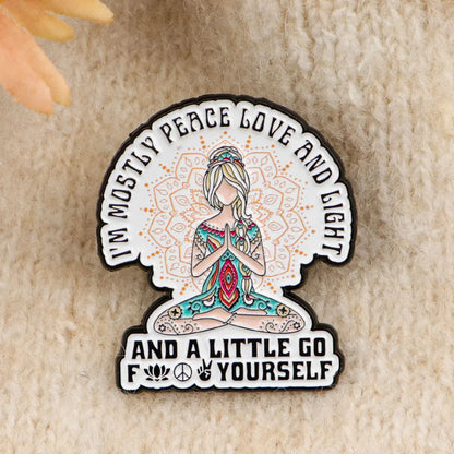 Funny Yoga Enamel Pin – Humorous Quote Lapel Brooch for Women, Backpack & Costume Accessories, Jewelry Gift