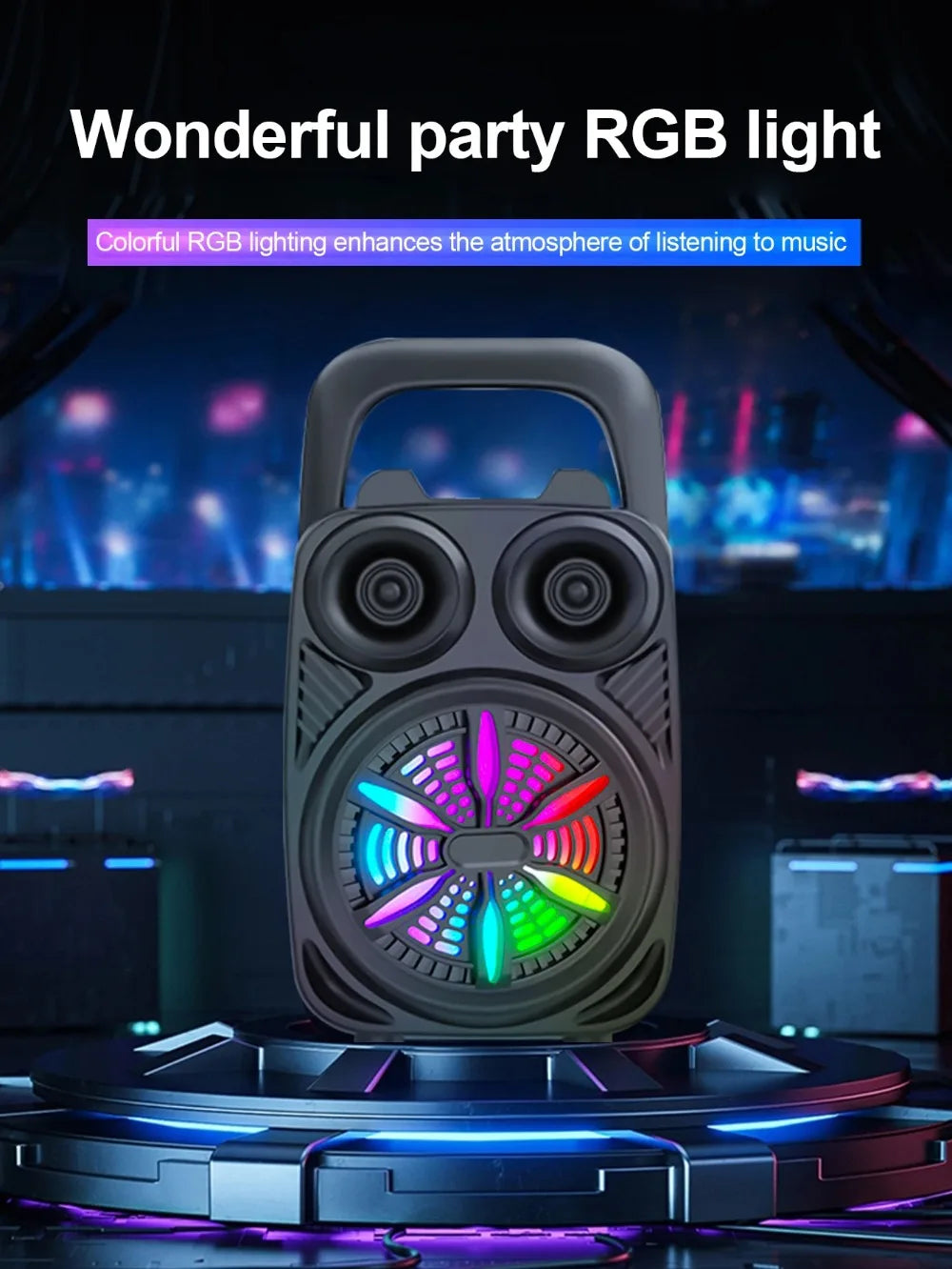 500mAh Bluetooth Speaker – High-Power Sound Box with TF/U-Disk, Karaoke & Handheld Subwoofer for Dancing