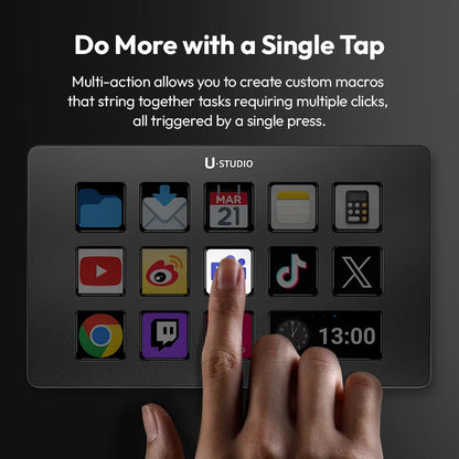 Ulanzi D200 Live Streaming Controller – 13 LCD Keys for Vlog, Content Creation, Photo & Video Editing, Gaming, Office Work