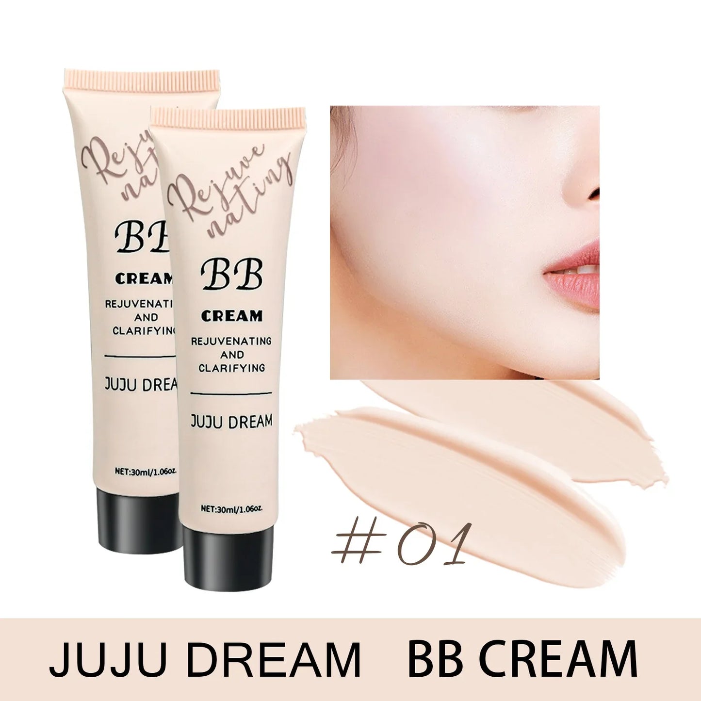 Moisturizing BB Cream Foundation – Oil Control, Long-Lasting Natural Coverage Makeup for Dry Skin with Lightweight Milk Texture
