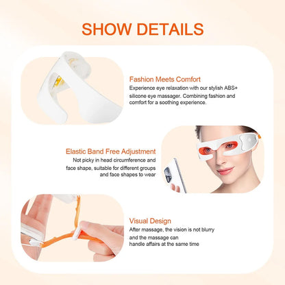 Eye Massager with Hot Compress – Vibration Therapy for Eye Fatigue Relief & Relaxation