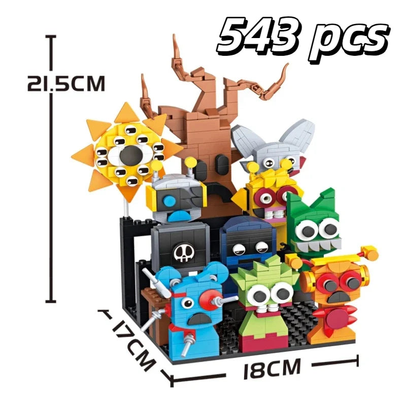 MOC Horror Anime Music Rhythm Box Game Building Blocks Set 2-in-1 Figures DIY Toy Gift