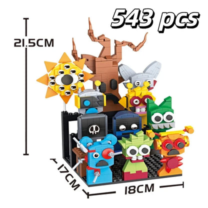 MOC Horror Anime Music Rhythm Box Game Building Blocks Set 2-in-1 Figures DIY Toy Gift