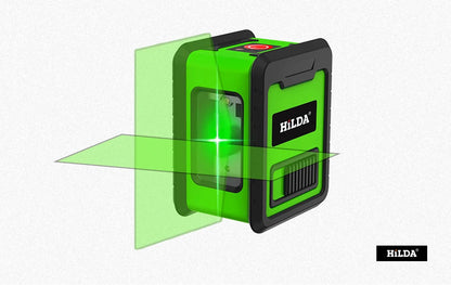HILDA 2-Line Green Laser Level Meter | Self-Leveling Horizontal & Vertical Laser Tool