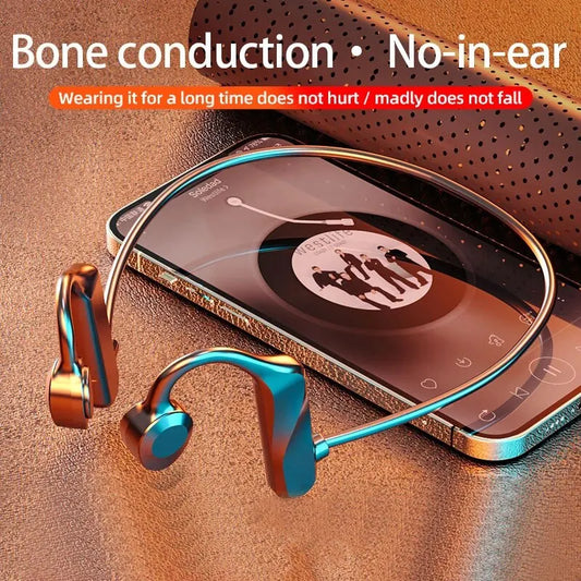 K69 Bone Conduction Earphones – Bluetooth HiFi Wireless Sport Ear-Hook Headset with Mic, Waterproof Earbuds