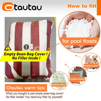 OTAUTAU 2-Seat Outdoor Bean Bag Sofa Cover - Waterproof Garden, Camping & Pool Lounger