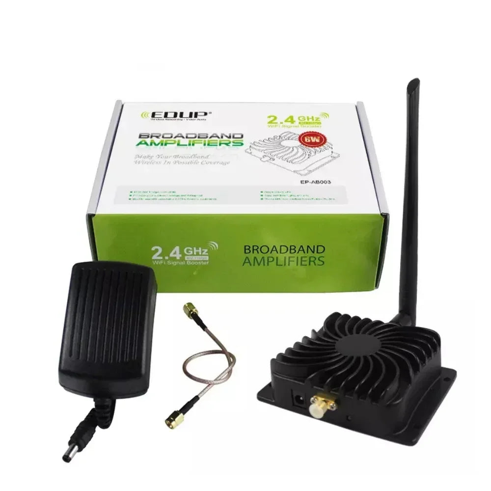 EDUP 8W WiFi Booster - 2.4GHz Signal Amplifier & Range Extender with Wireless Remote Control for Long Range