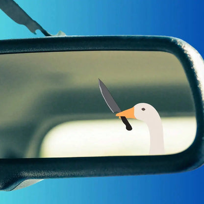 Funny Goose with Knife Car Sticker - Cute Waterproof Cartoon Vinyl Decal for Car, Helmet & Laptop