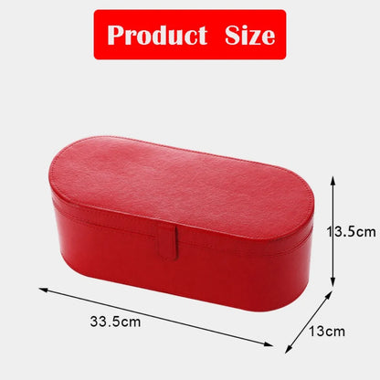 Portable PU Hair Dryer Storage Case – Large Capacity Dustproof Bag for Curling Tools & Accessories