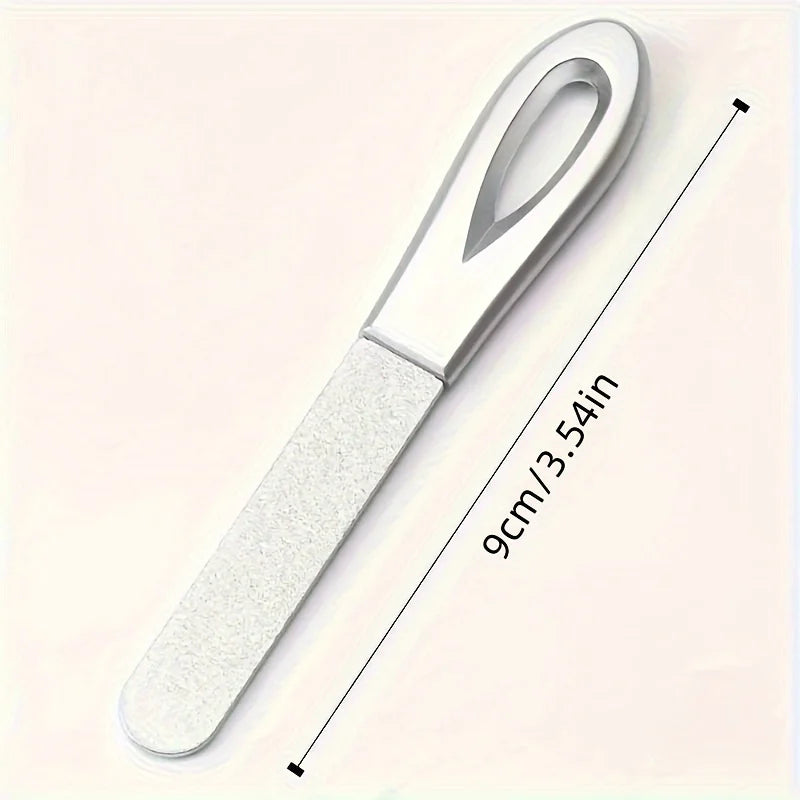 Stainless Steel Diamond Grit Nail File – Durable Hypoallergenic Nail Care Tool for Fingernails & Toenails, Ideal for Hard & Thick Nails