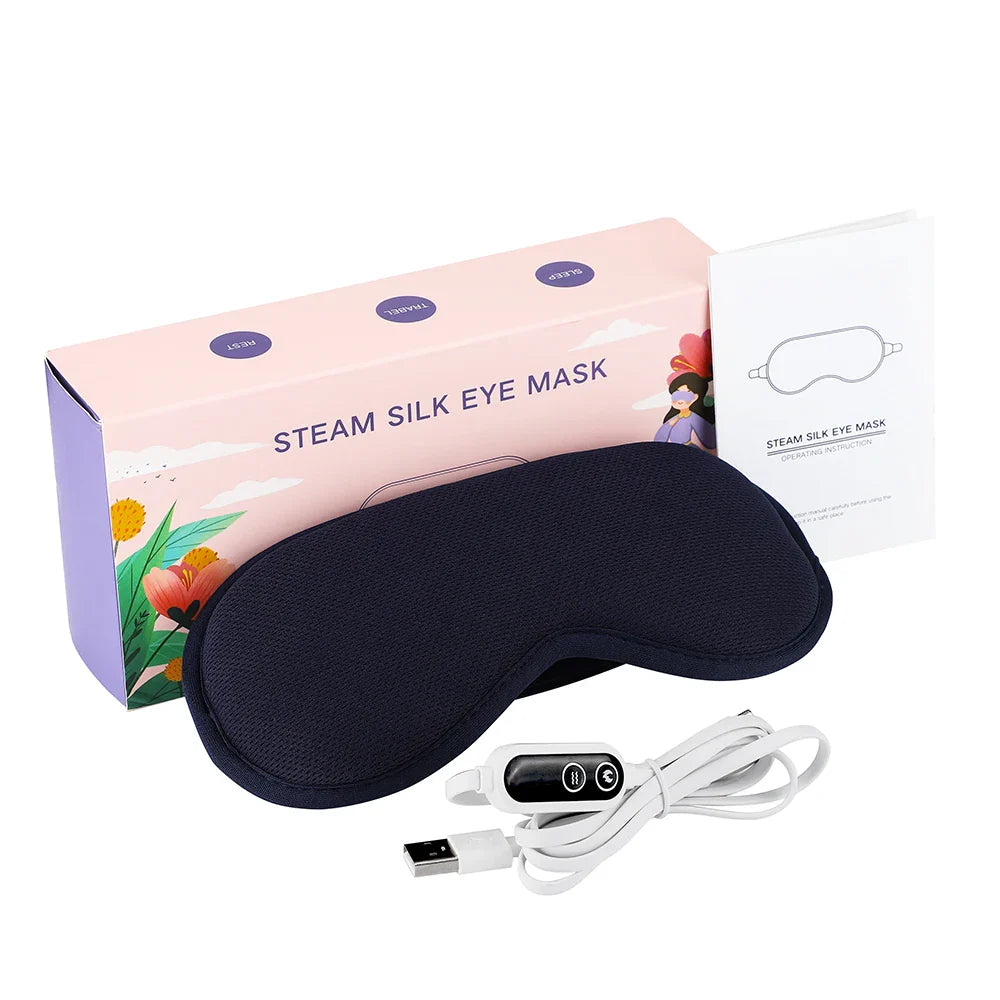 Electric Heated Eye Massager — Hot Compress & Massage Mask for Eye Strain, Dark Circles & Sleep Relief