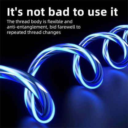 NNBILI 3-in-1 Glowing LED Fast Charging Cable – Luminous USB Type-C Charger for iPhone, Xiaomi & Phones