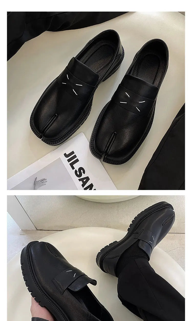 CHMURY Tabi Loafers — Men & Women Split Toe Casual Shoes, Thick Sole Patent Leather 2024