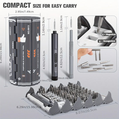 138-in-1 Mini Electric Screwdriver Set – Precision Magnetic Bits & Durable Alloy Tool Kit for PC, iPhone & DIY Repairs