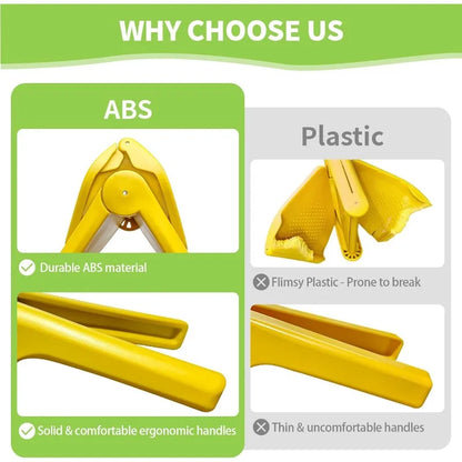 Effortless Max Juice Extraction Lemon Lime Squeezer: Easy-to-Use Flat Design with Leverage and Built-in Strainer - Yellow