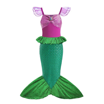 2026 Girls Princess Costume Dress - Elsa, Anna, Snow White, Aurora, Moana, Rapunzel, Mermaid & Belle Carnival Cosplay Party Outfit