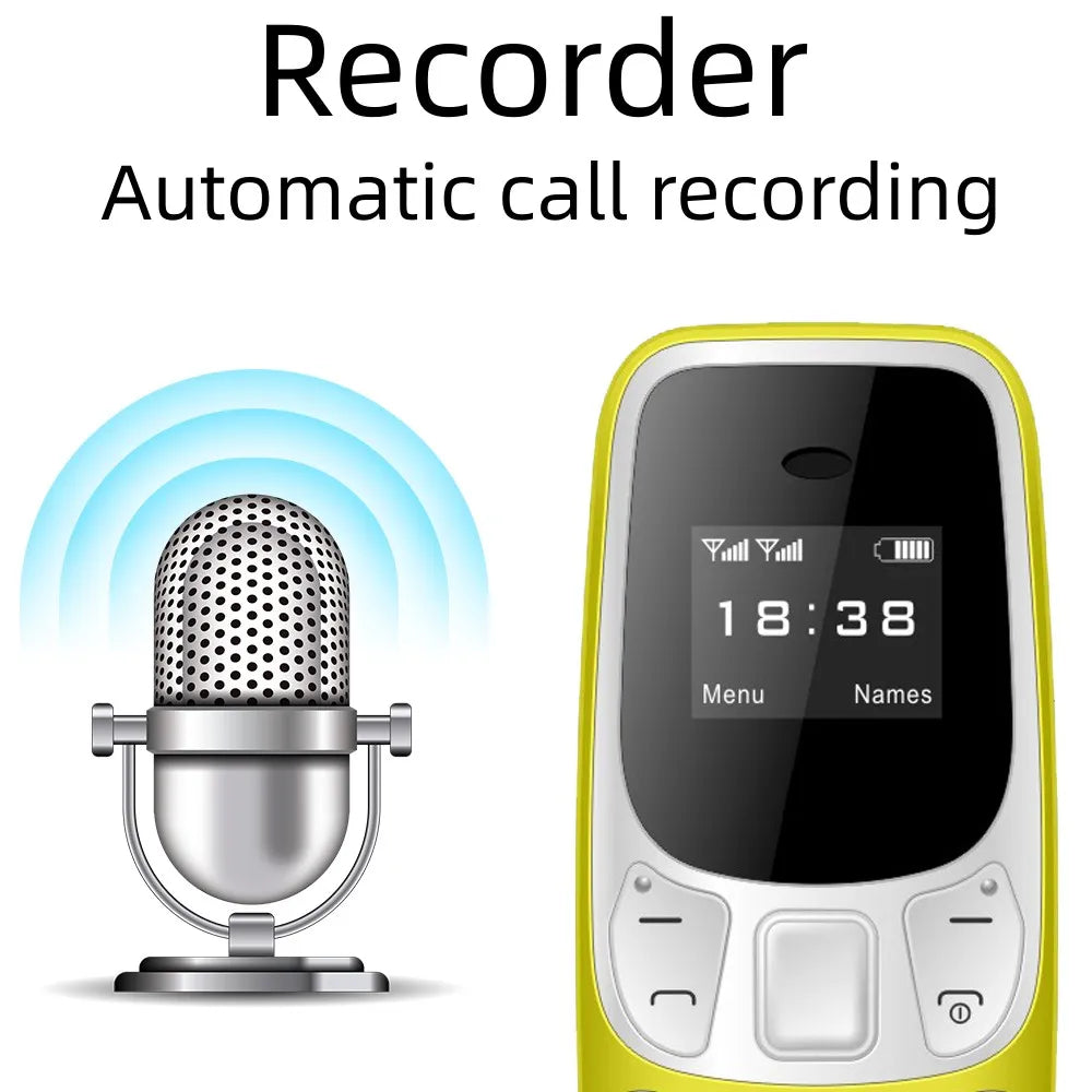 SERVO Small Mobile Phone: Bluetooth Dialer, Magic Voice, Low Radiation, Call Recording - Unlocked GSM Mini Cellphone with 2/3 SIM Support