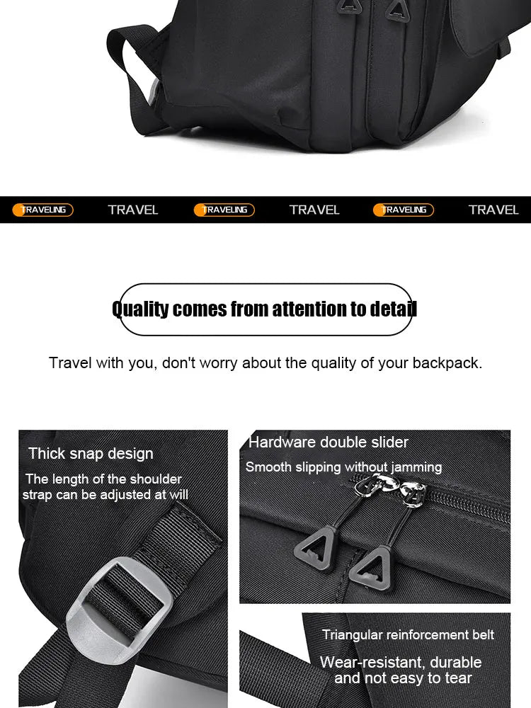Multi-Layer Waterproof Oxford Backpack - Large Capacity, Stylish Commuter and Student Bag for Out-of-Town Travel