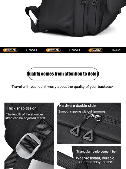 Multi-Layer Waterproof Oxford Backpack - Large Capacity, Stylish Commuter and Student Bag for Out-of-Town Travel