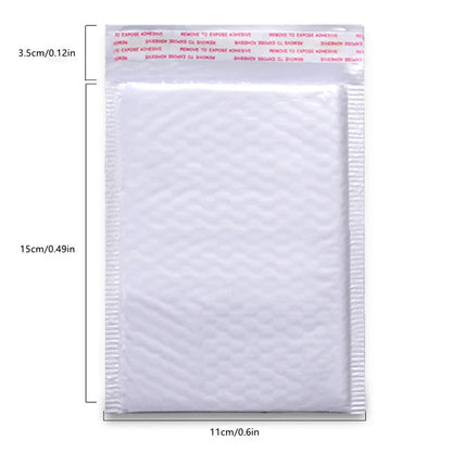 50pcs Pearlescent Film Waterproof Bubble Mailers | Self-Seal White Foam Shipping Bags, Thickened Packaging Envelopes