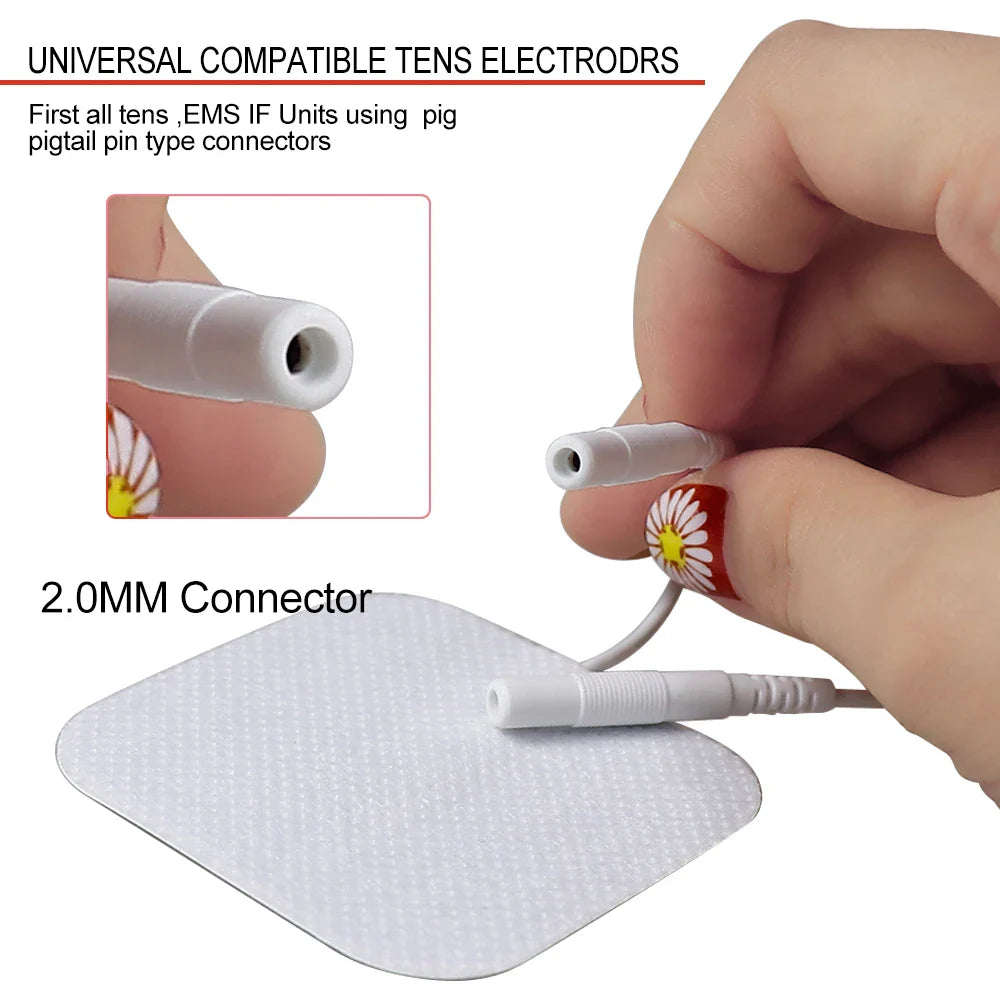 100/50pcs 5x5cm Muscle Stimulator Electrode Pads – Self-Adhesive Non-Woven Replacement for TENS Therapy Machines
