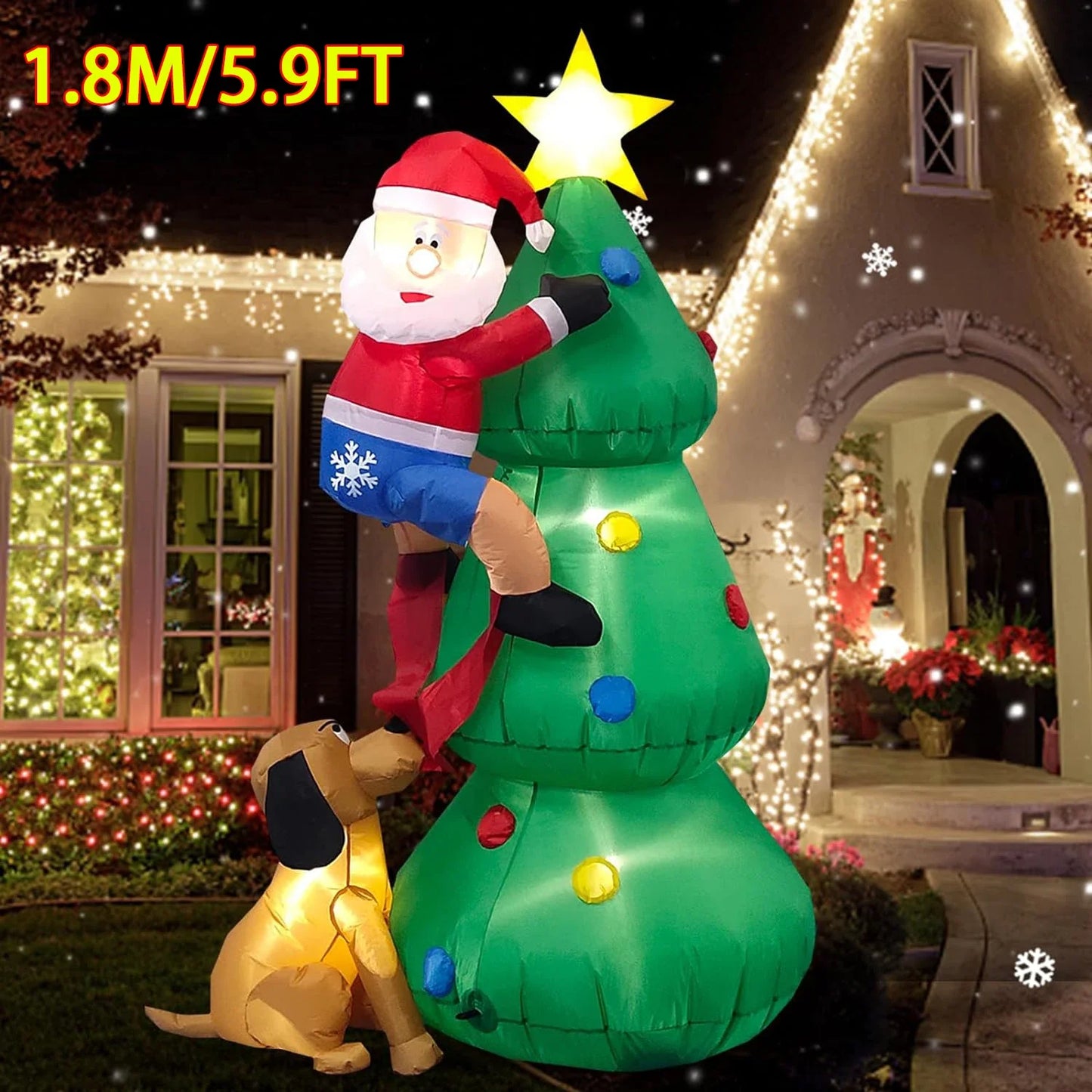 Christmas Inflatable Decoration – LED Light Toy Ornament for Xmas Party, New Year, Indoor and Outdoor Garden Decor