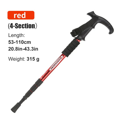 Outdoor Folding Trekking Pole – 4-Section Lightweight Telescopic Walking Stick for Hiking, Camping & Climbing