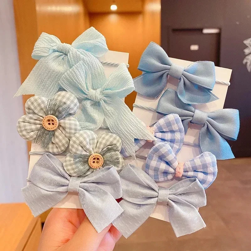 10 Pcs Baby Girl Flower Hair Bands Set – Cute Colorful Soft Scrunchies Ponytail Holders for Kids