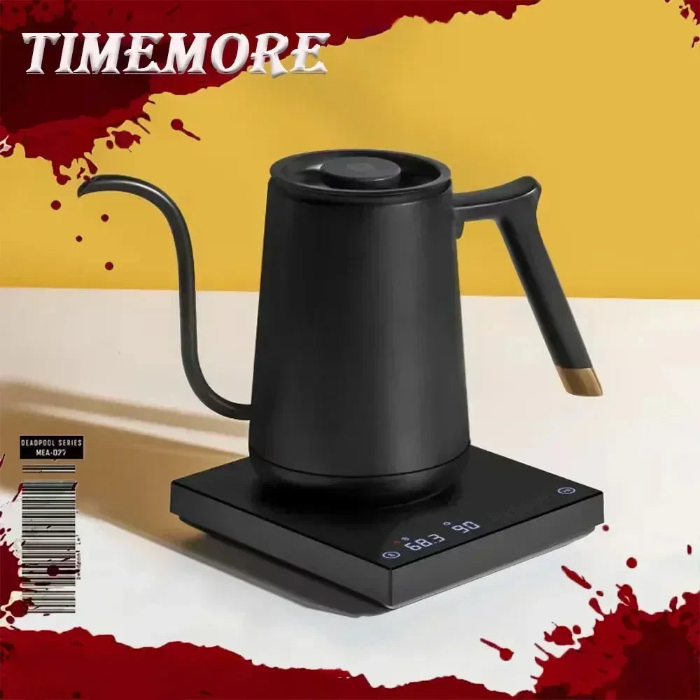 Timemore Fish Smart Electric Pour-Over Kettle 600ml — Temperature Control Coffee Pot for Hand Brew, 220V, Perfect Gift