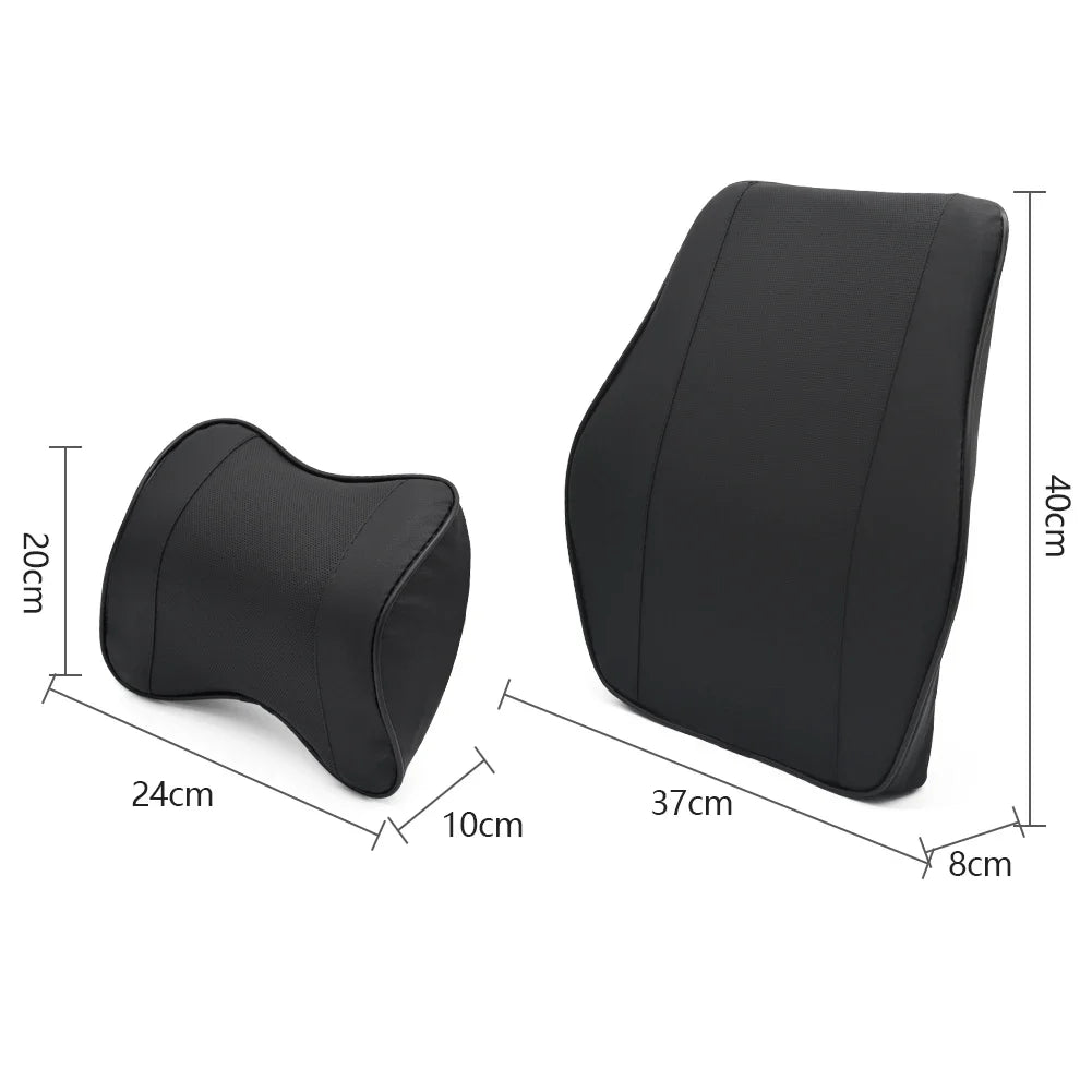 Breathable Memory Foam Car Neck & Lumbar Support Pillow – Slow Rebound Headrest Cushion for Comfortable Driving