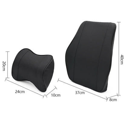 Breathable Memory Foam Car Neck & Lumbar Support Pillow – Slow Rebound Headrest Cushion for Comfortable Driving