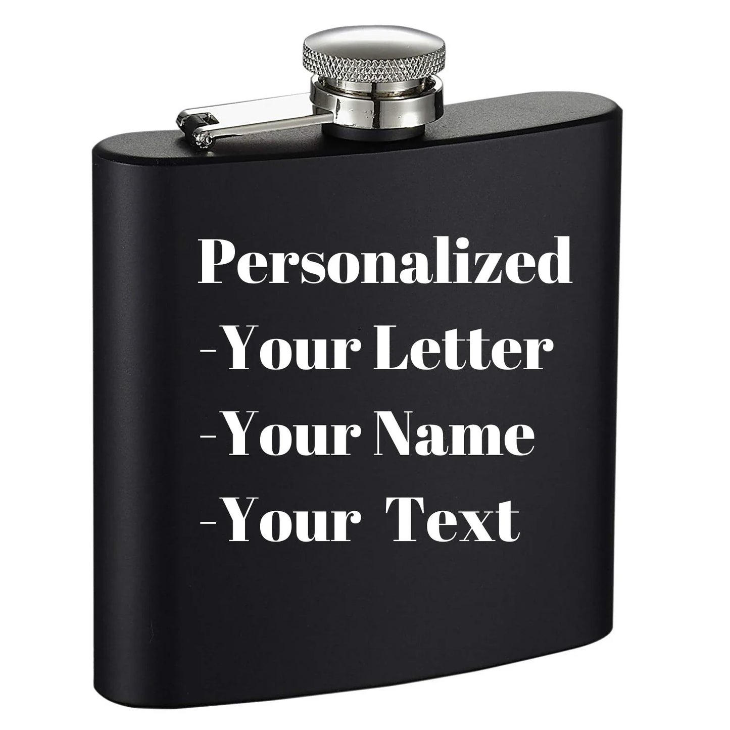 Personalized 6oz Stainless Steel Hip Flask – Engraved Gift for Best Man, Groom, Wedding with Custom Logo & Gift Box