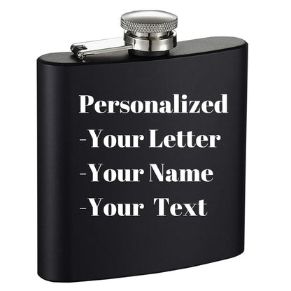 Personalized 6oz Stainless Steel Hip Flask – Engraved Gift for Best Man, Groom, Wedding with Custom Logo & Gift Box