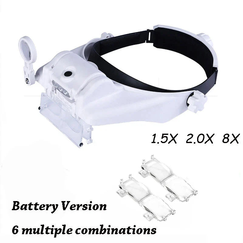 Z30 LED Headband Magnifier — Rechargeable Soldering & Repair Loupe with Interchangeable Lenses and Third Hand Support