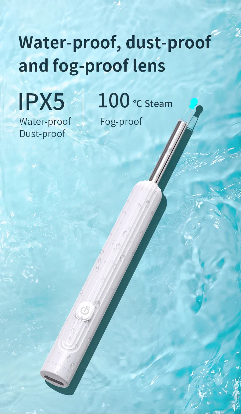 Smart Visual Ear Cleaner 1296P with Camera – USB-C Rechargeable Ear Wax Removal Tool, WiFi, 6 LED Lights