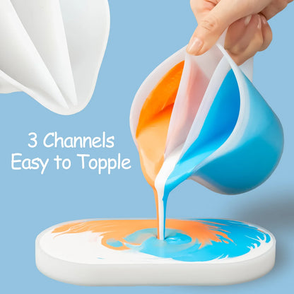 17OZ/500ML Silicone Resin Mixing Cup with Handle – Split Design DIY Fluid Art & Jewelry Making Craft Tools Set Resin Accessories
