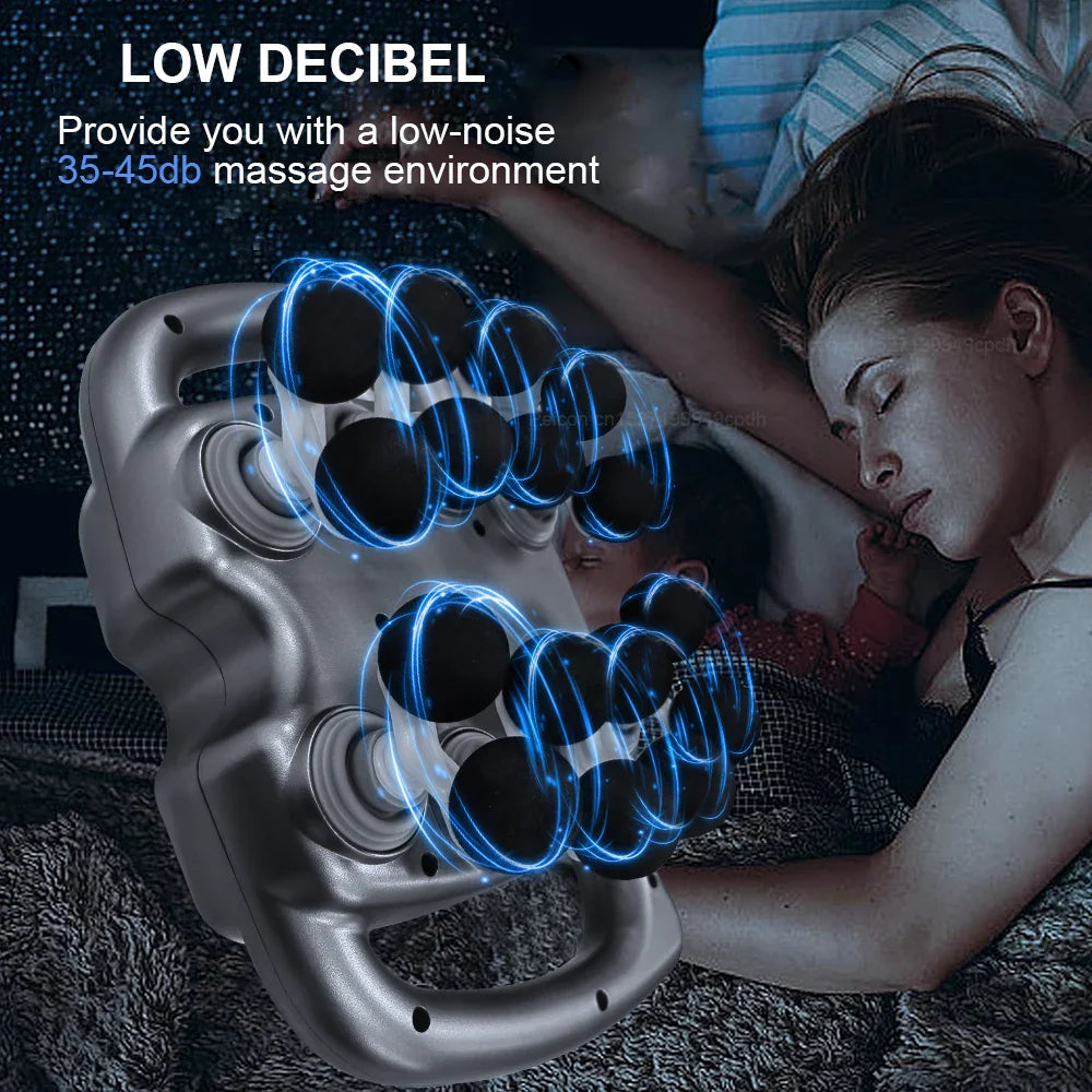 Fascia Gun Muscle Massager | 16-Head High Frequency Neck, Shoulder & Waist Massage Machine – Professional Fascia Massage Gun