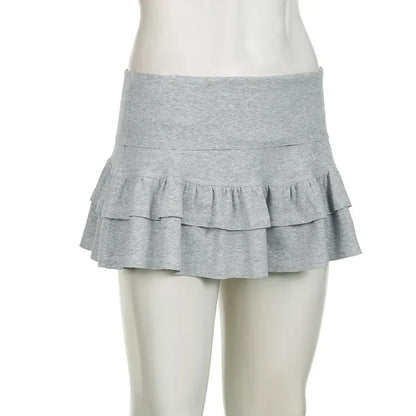 Mooyufo Women’s Sweet Solid Pleated Mini Skirt — Preppy Sexy Low-Waist Slim Skirt, 2024 Summer Fashion Streetwear