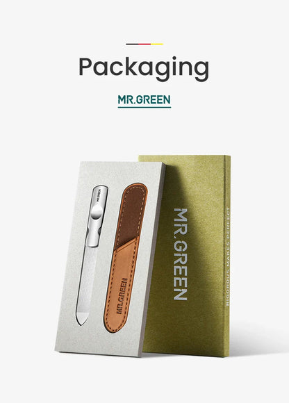 MR.GREEN Double-Sided Nail File — Stainless Steel Manicure & Pedicure Tool for Professional Finger & Toe Care