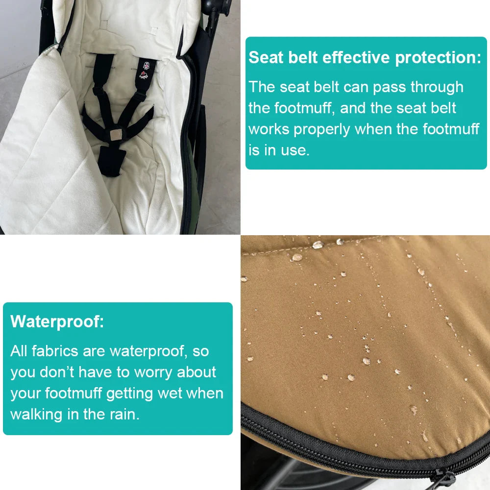 Universal Stroller Footmuff – Windproof, Waterproof & Thermal Warm, Compatible with YOYO & Bugaboo Strollers
