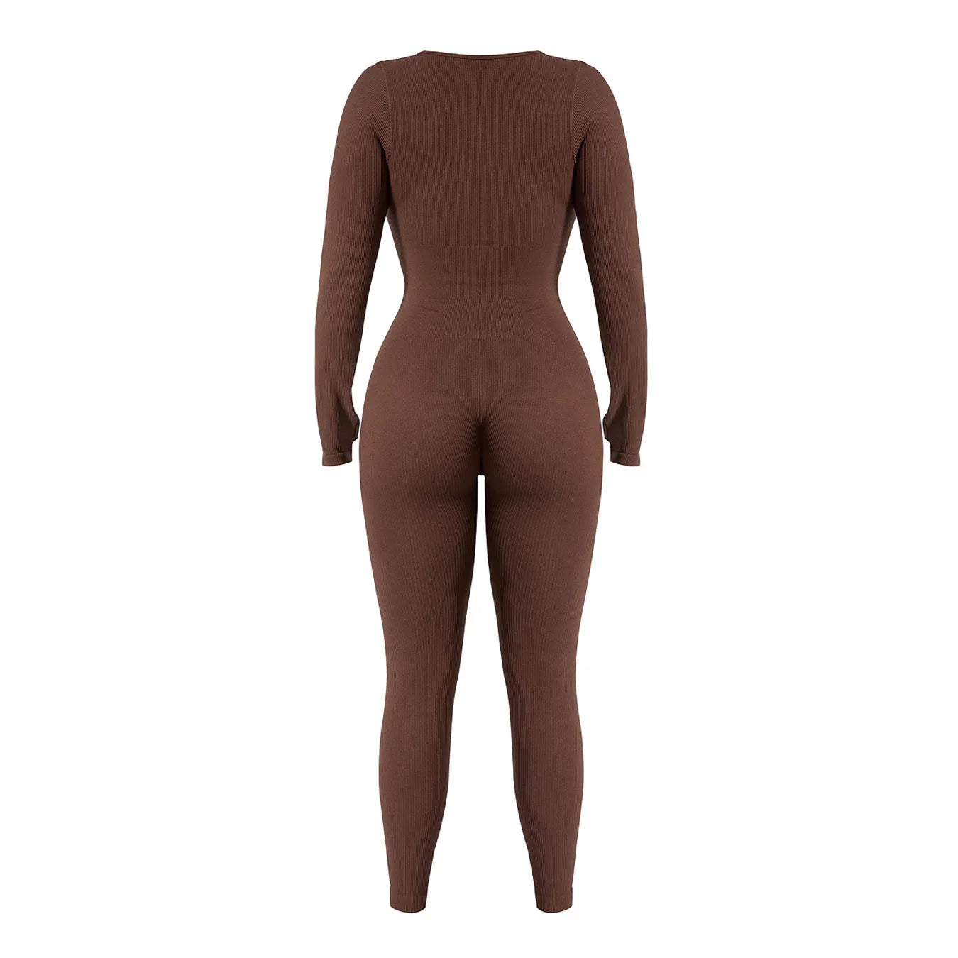 Women’s One-Piece Yoga Jumpsuit – Black Long-Sleeve Bodysuit, Sexy Streetwear & Casual Sportswear